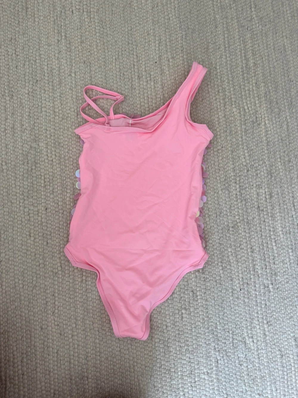 Lola + The Boys Iridescent Pink Sequin One-Piece Swimsuit